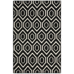 Safavieh Dhurries 556 Rug, DHU556 - Black / Ivory