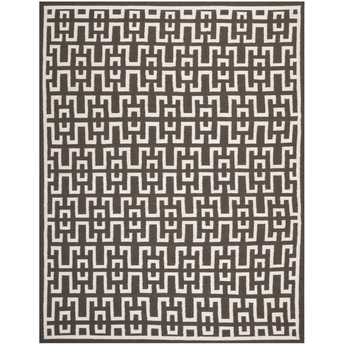 Safavieh Dhurries 621 Rug, DHU621 - Chocolate / Ivory