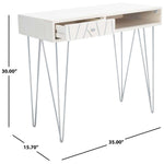 Safavieh Marigold Desk , DSK9001 - White Washed / Silver