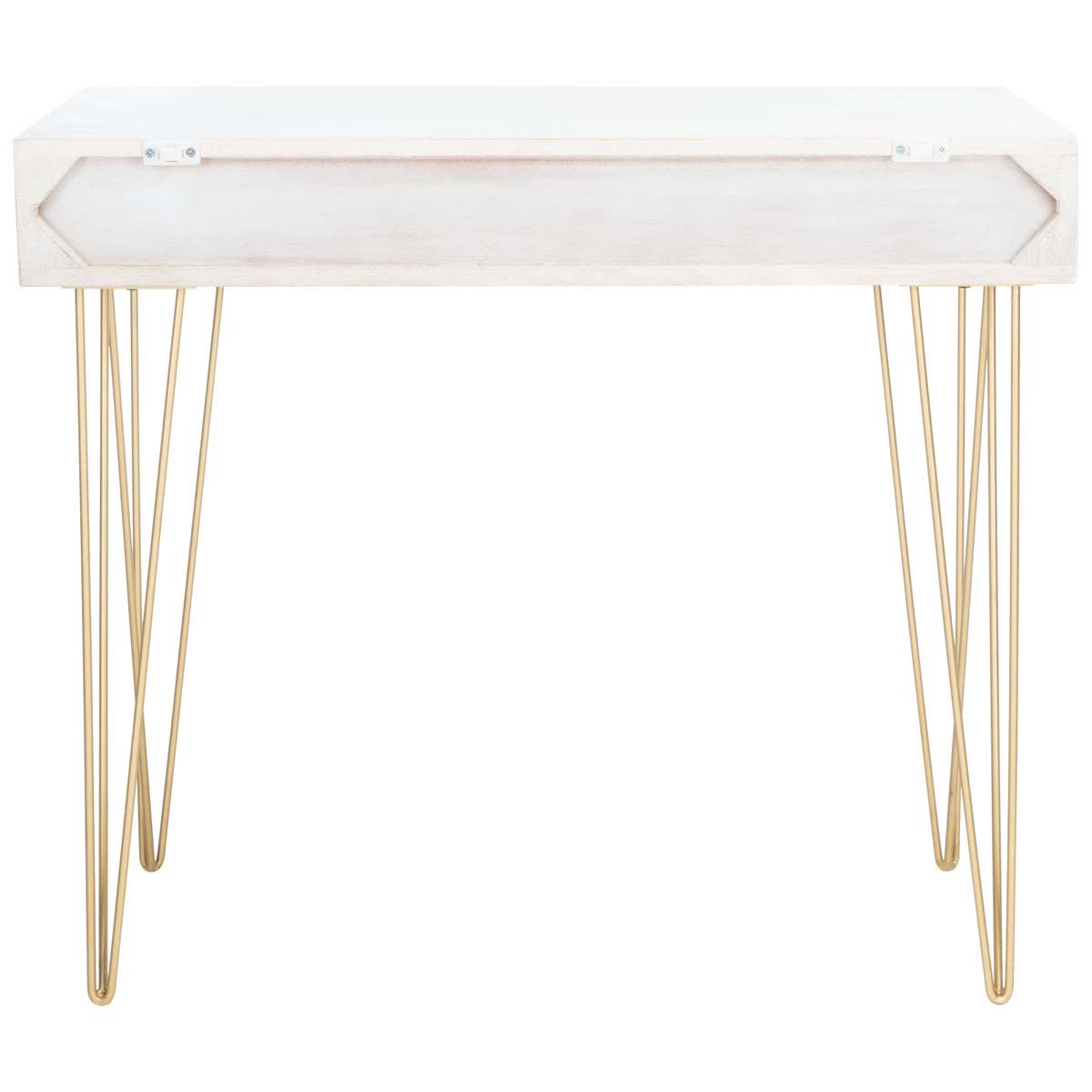 Safavieh Marigold Desk , DSK9001 - White Washed / Brass