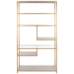 Safavieh Roiya 6 Shelf Etagere , ETG6403 - Beige / Gold / Glass