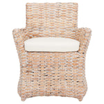 Safavieh Cabana Rattan Arm Chair , FOX6500 - White Wash/ White Cushion