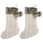 Safavieh Cider Stocking , HOL1006 - Ivory/Brown (Set of 2)