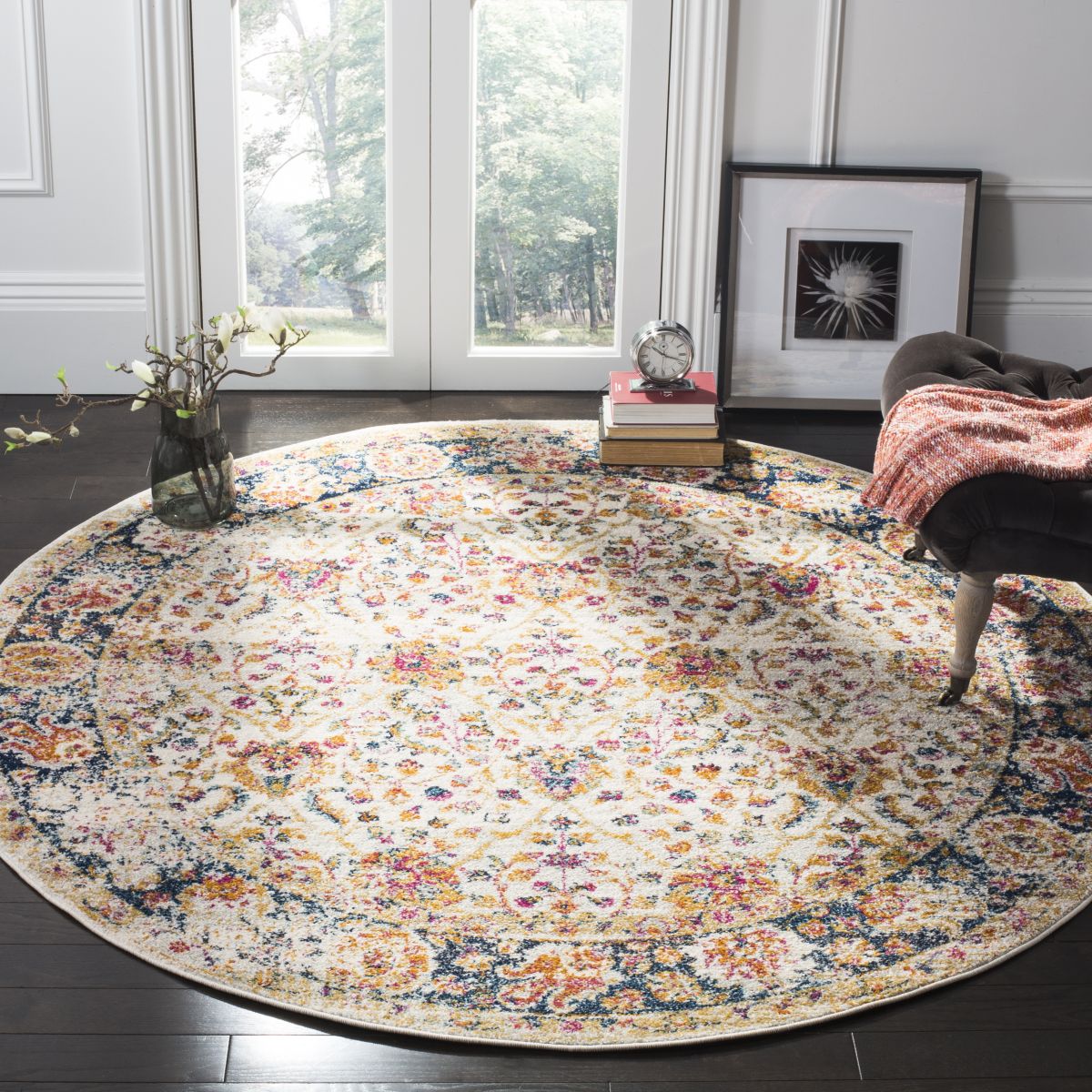 Safavieh Madison 609 Rug, MAD609 - CREAM / NAVY