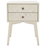 Safavieh Scully 2 Drawer Nightstand , NST6407 - White Wash /Gold