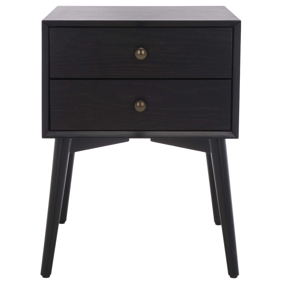 Safavieh Scully 2 Drawer Nightstand , NST6407 - Black / Gold