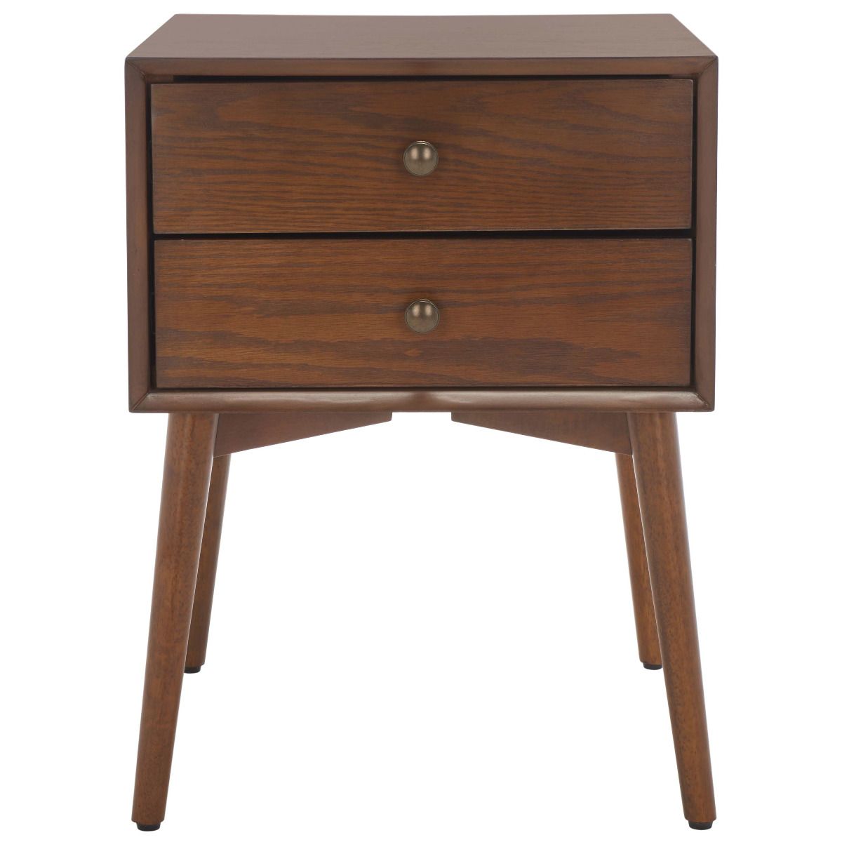 Safavieh Scully 2 Drawer Nightstand , NST6407 - Oak / Gold