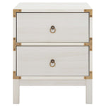 Safavieh Galio 2 Drawer Nightstand , NST9600 - White / Gold