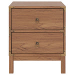 Safavieh Galio 2 Drawer Nightstand , NST9600 - Oak / Gold