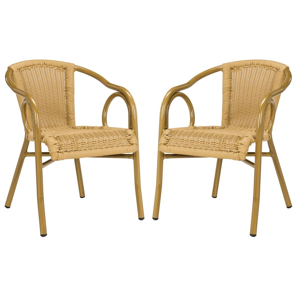 Safavieh Dagny  Arm Chair , PAT4000 - Natural/Light Brown (Set of 2)