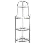 Safavieh Abarrane Wrought Iron 4 Tier Outdoor Corner Shelf , PAT5013 - Antique Green