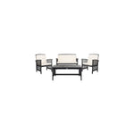 Safavieh Rocklin 4 Pc Outdoor Set , PAT7007 - Black/Beige