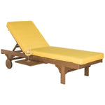 Safavieh Newport Chaise Lounge Chair With Side Table , PAT7022 - Natural/Yellow