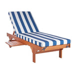 Safavieh Newport Chaise Lounge Chair With Side Table , PAT7022 - Natural/Blue/White