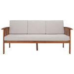 Safavieh Finnick Outdoor Bench , PAT7303 - Natural Wood/Light Grey Cushion