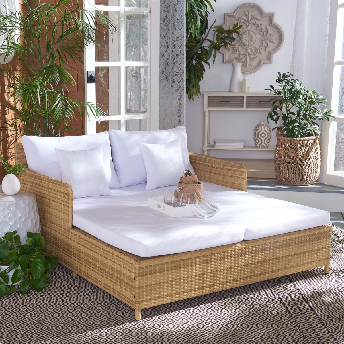 Safavieh Cadeo Daybed , PAT7500 - Natural / White