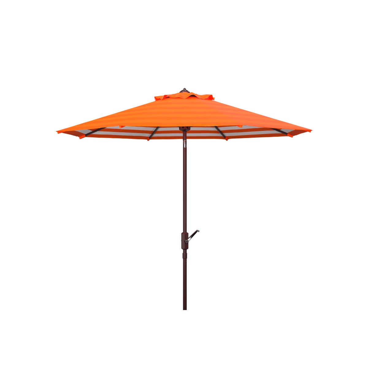 Safavieh Athens Inside Out Striped 9Ft Crank Outdoor Auto Tilt Umbrella , PAT8007 - Orange