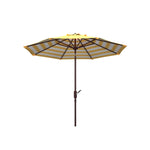 Safavieh Athens Inside Out Striped 9Ft Crank Outdoor Auto Tilt Umbrella , PAT8007 - Yellow