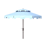 Safavieh Zimmerman 9ft Double Top Market Umbrella , PAT8200 - Blue/White Trim