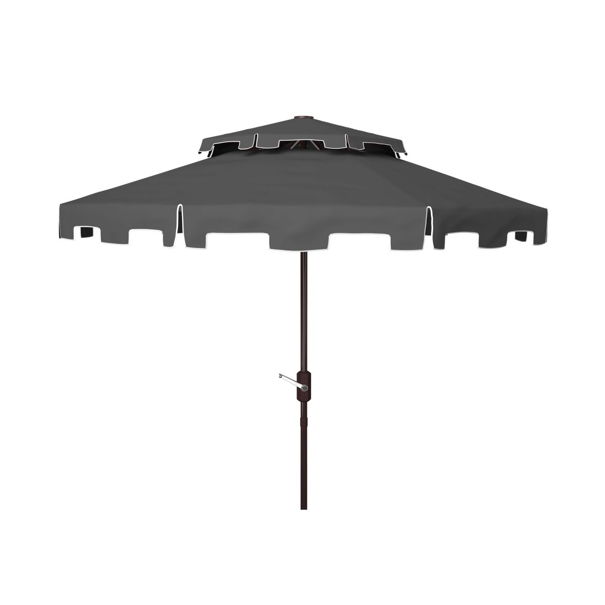 Safavieh Zimmerman 9ft Double Top Market Umbrella , PAT8200 - Grey/White Trim