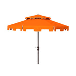 Safavieh Zimmerman 9ft Double Top Market Umbrella , PAT8200 - Orange/White Trim