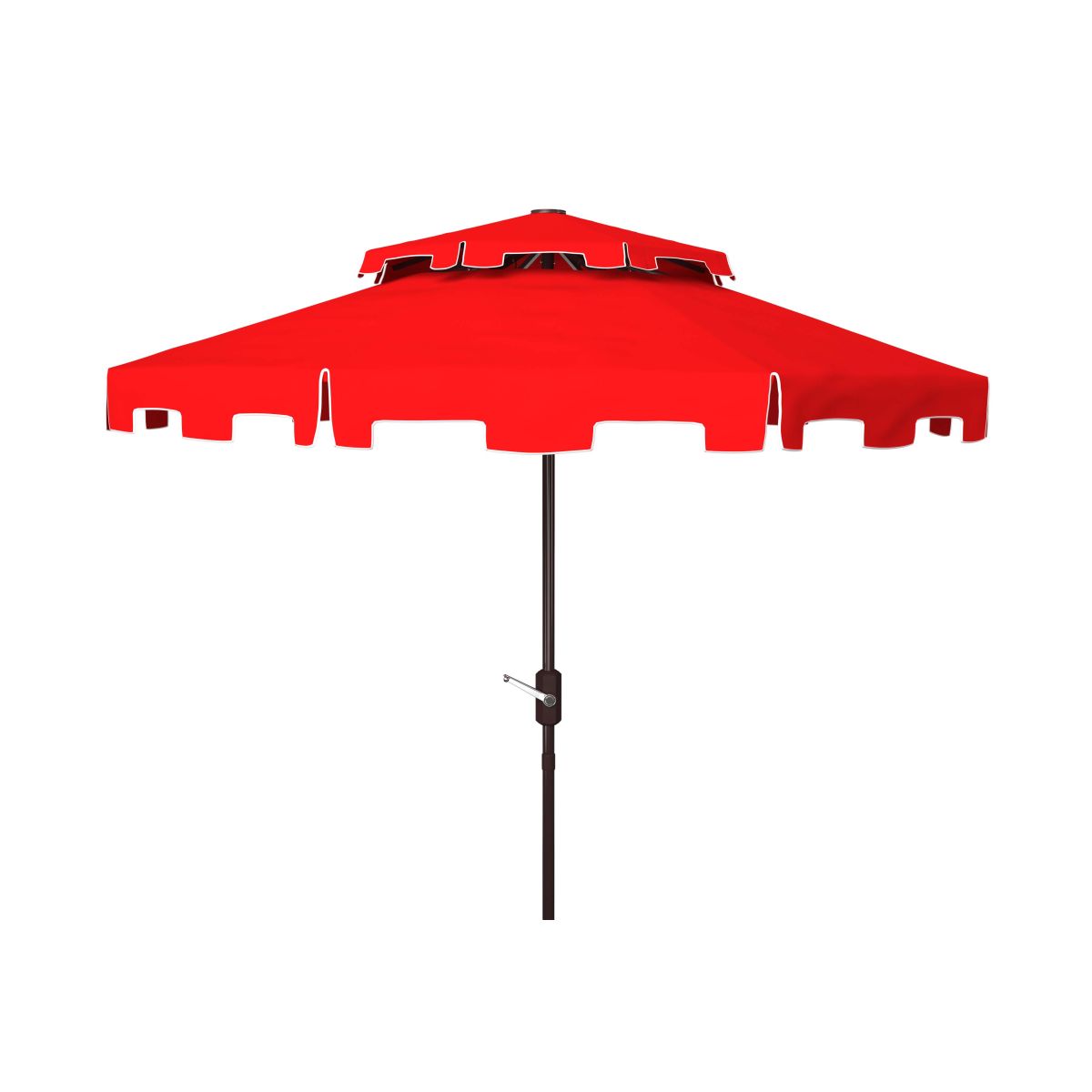 Safavieh Zimmerman 9ft Double Top Market Umbrella , PAT8200 - Red/White Trim