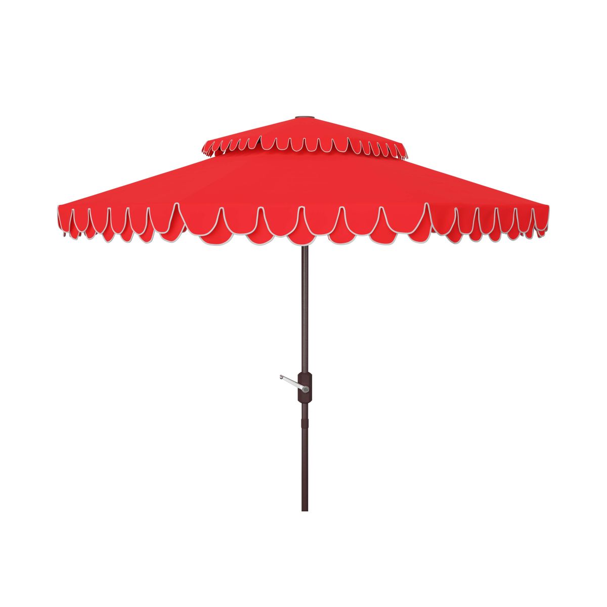 Safavieh Elegant Valance 9Ft Double Top Umbrella , PAT8206 - Red