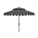 Safavieh Venice 9Ft Rnd Double Top Crank Umbrella , PAT8210 - Grey