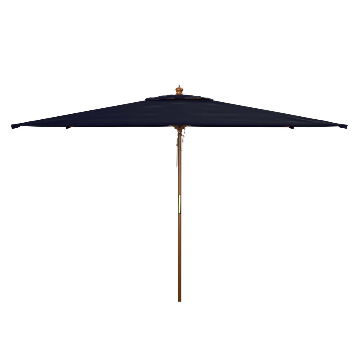 Safavieh Aklin 6.5Ft X 10Ft Rectangle Wooden Pulley Market Umbrella (No Tilt)/Beige , PAT8309 - Navy