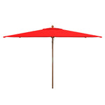 Safavieh Aklin 6.5Ft X 10Ft Rectangle Wooden Pulley Market Umbrella (No Tilt)/Beige , PAT8309 - Red