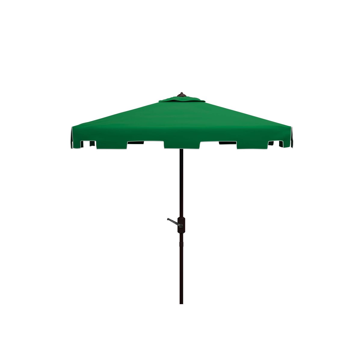 Safavieh Zimmerman 7.5 Ft Square Market Umbrella , PAT8400 - Dark Green/White Trim