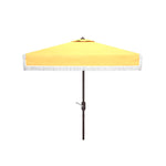 Safavieh Milan Fringe 7.5 Ft Square Crank Umbrella , PAT8408 - Yellow