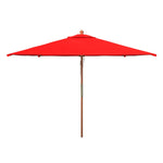 Safavieh Velop 7.5 Ft Square Wooden Pulley Market Umbrella , PAT8409 - Red