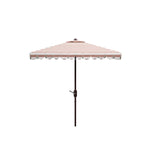 Safavieh Vienna 7.5 Ft Square Crank Umbrella , PAT8411 - Beige Stripe