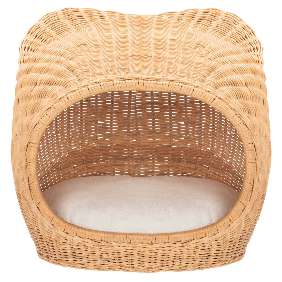 Safavieh Toru Cat Bed W/ Cushion , PET6502 - Natural Honey / White