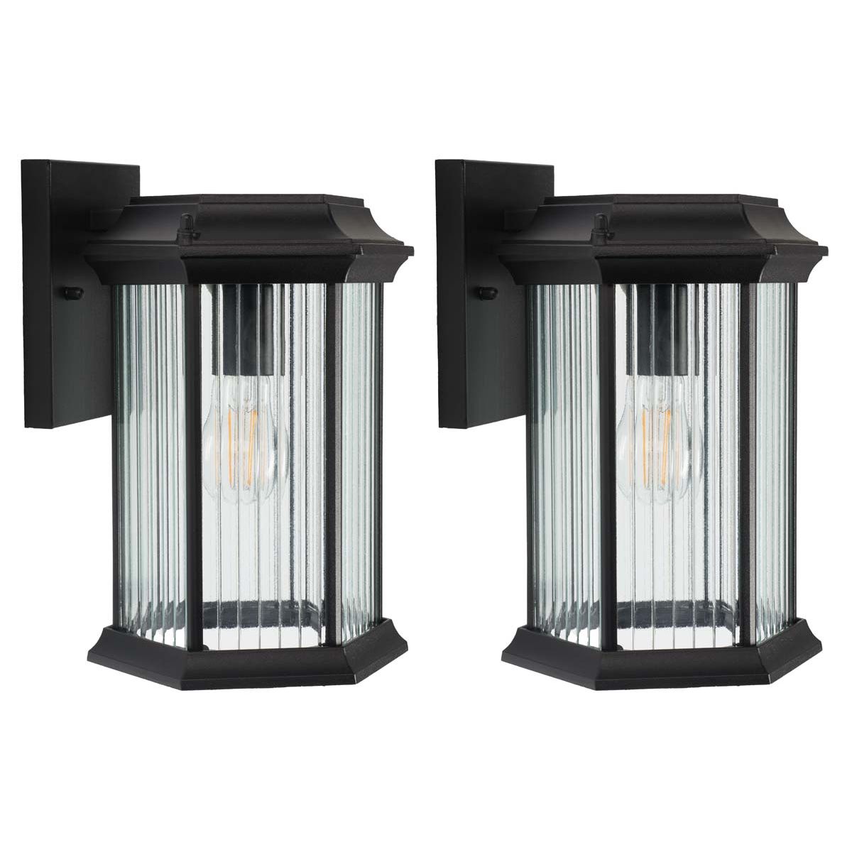 Safavieh Hylan Outdoor Wall Sconce , PLT7006 - Black (Set of 2)