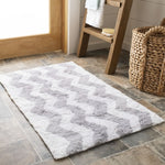 Safavieh Chevron Tufted Bathmat 727 Rug, PMB727 - Pearl Grey