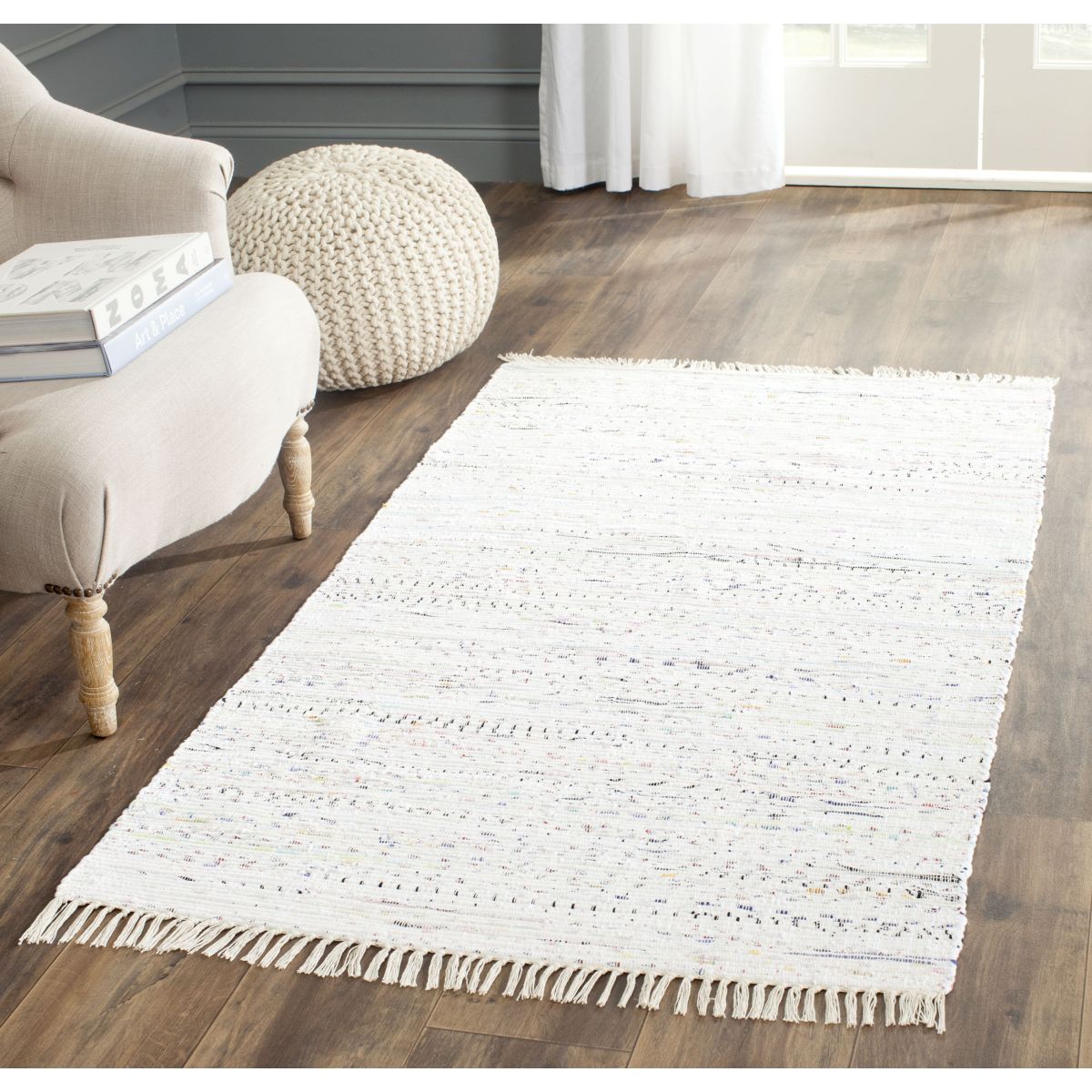 Safavieh Rag Rug 121 Rug, RAR121 - Ivory / Multi