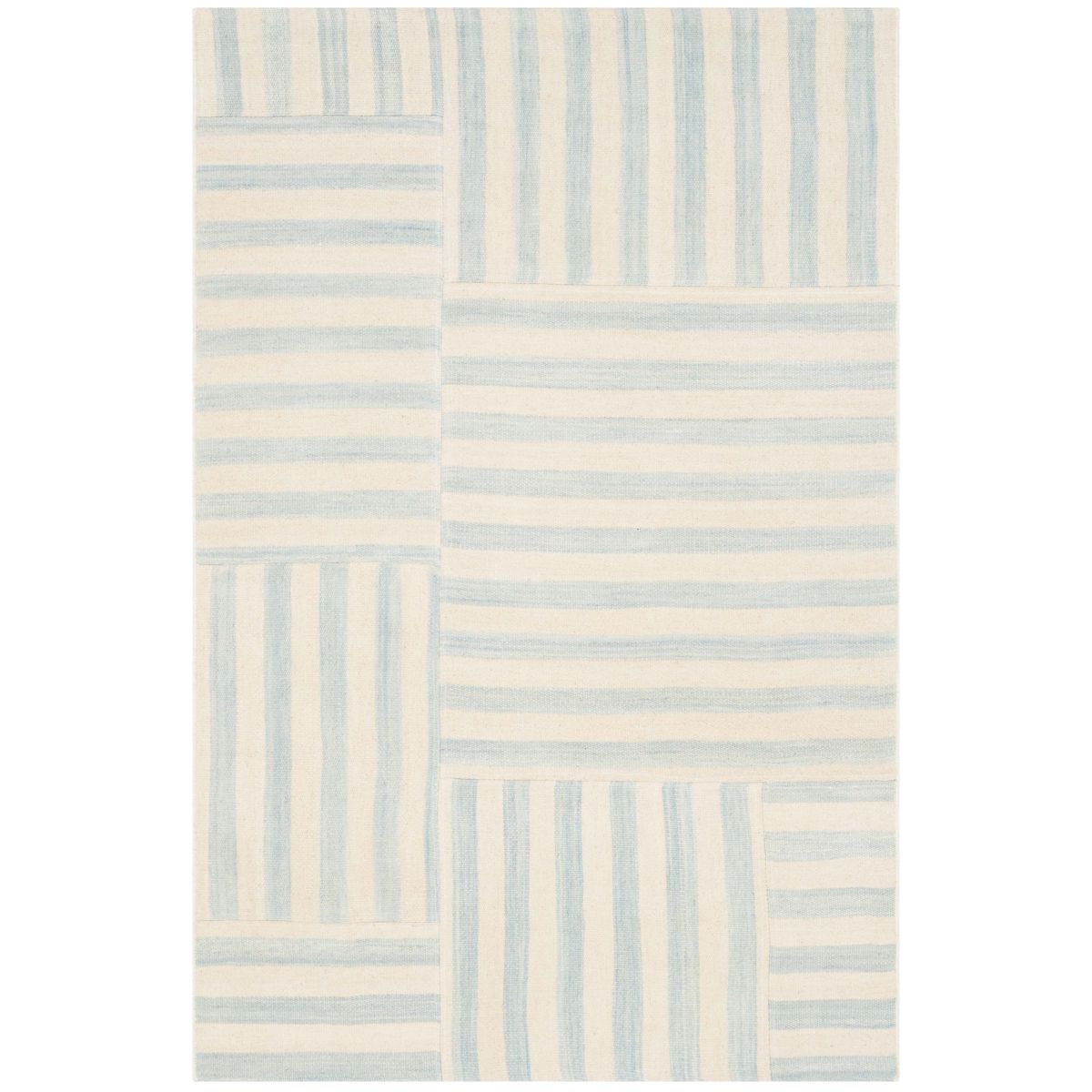 Ralph Lauren Canyon Stripe Patch Rug, RLR2867 - Sky