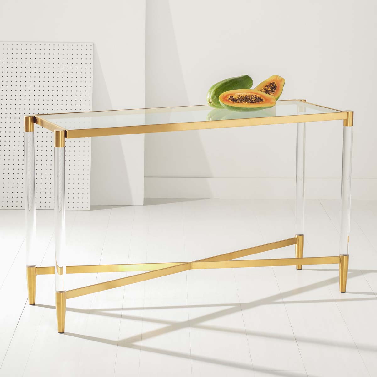 Safavieh Couture Kyla Acrylic Console Table - Gold