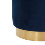 Safavieh Couture Elsworth Velvet Ottoman With Brass Base - Navy