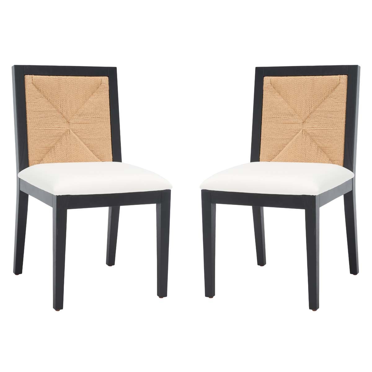 Safavieh Couture Emilio Woven Dining Chair - Black / Natural