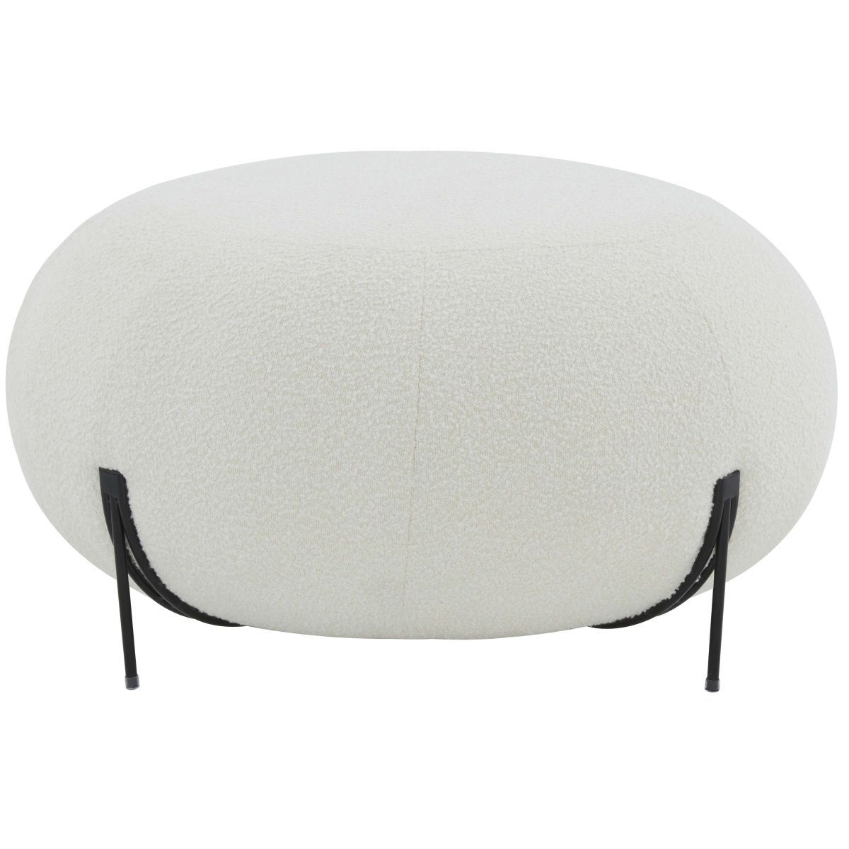 Safavieh Couture Winterose Round Ottoman - Ivory / Black