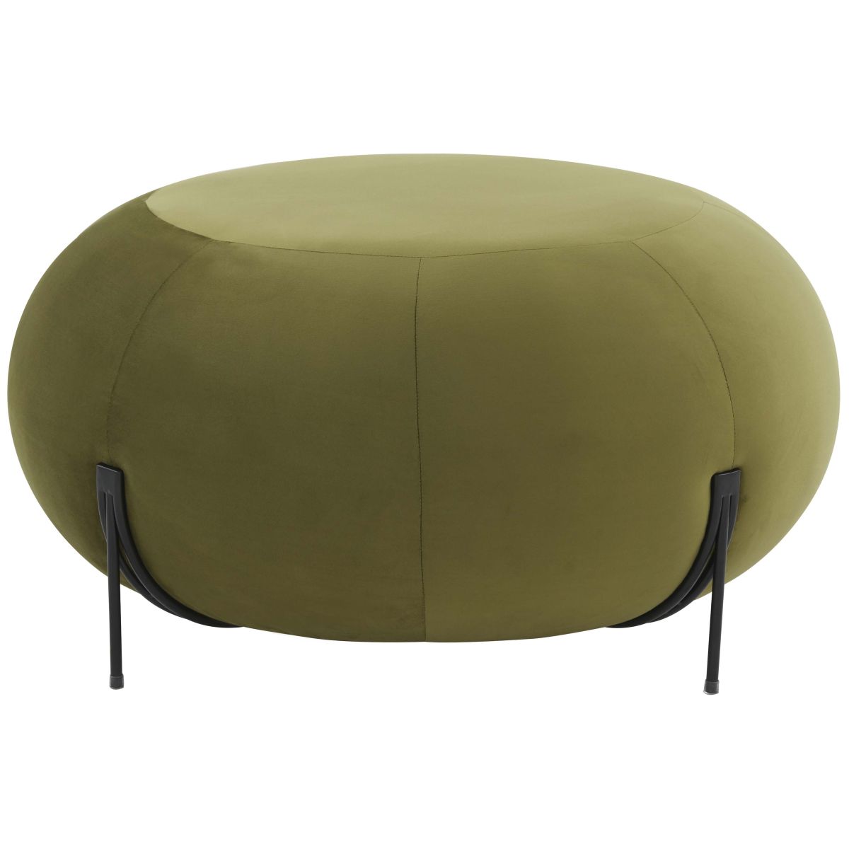 Safavieh Couture Winterose Round Ottoman - Olive Green / Black