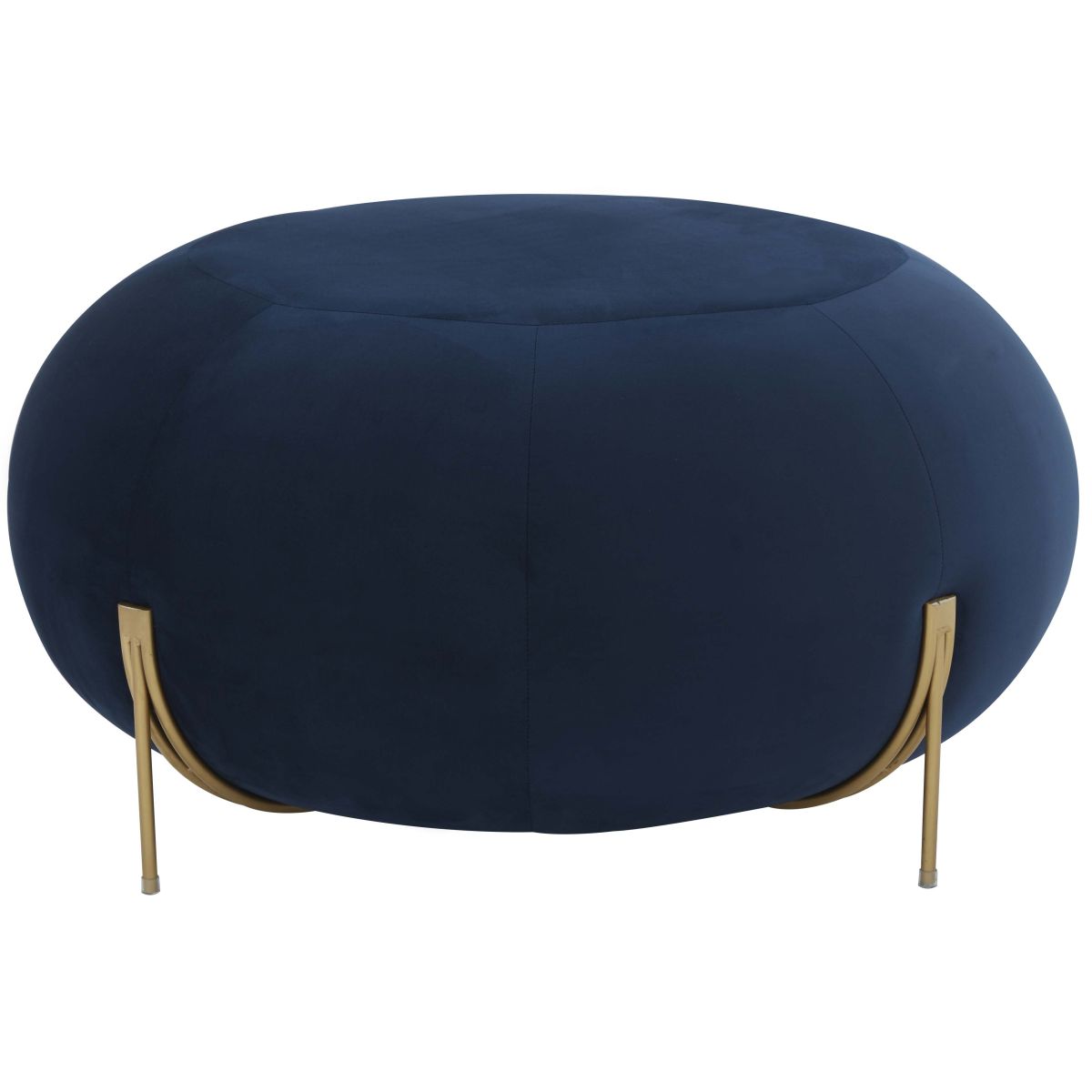 Safavieh Couture Winterose Round Ottoman - Navy / Gold