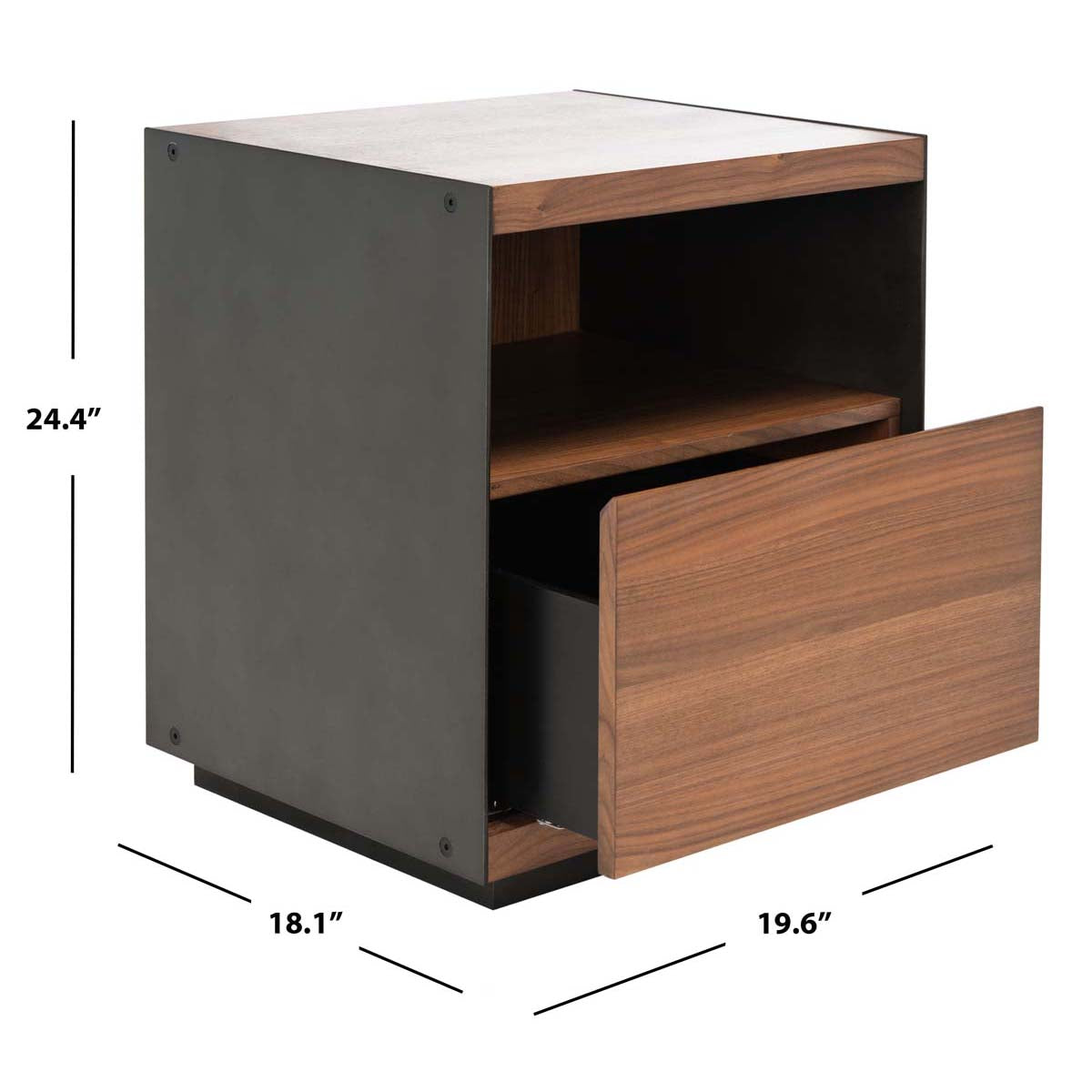 Safavieh Couture Lawrence 1 Drawer Nightstand - Walnut