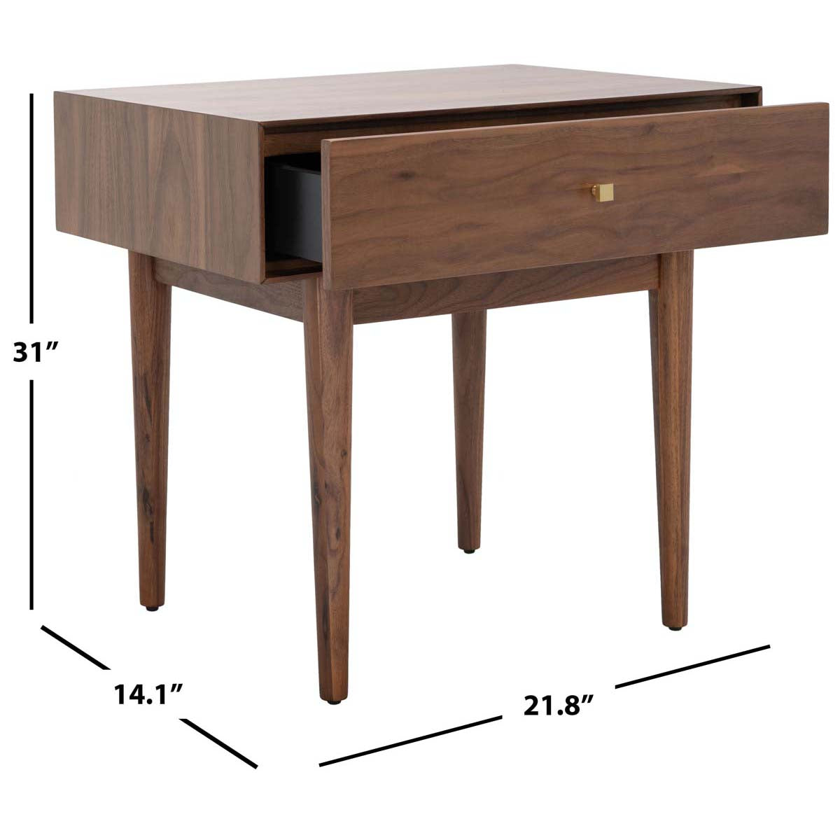 Safavieh Couture Ever 1 Drawer Nightstand - Walnut