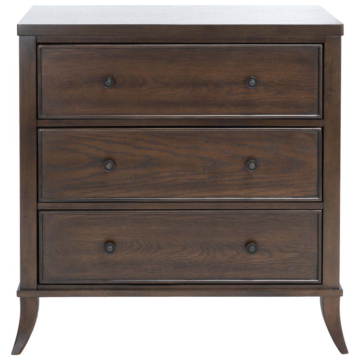 Safavieh Couture Tobias 3 Drawer Nightstand - Dark Walnut