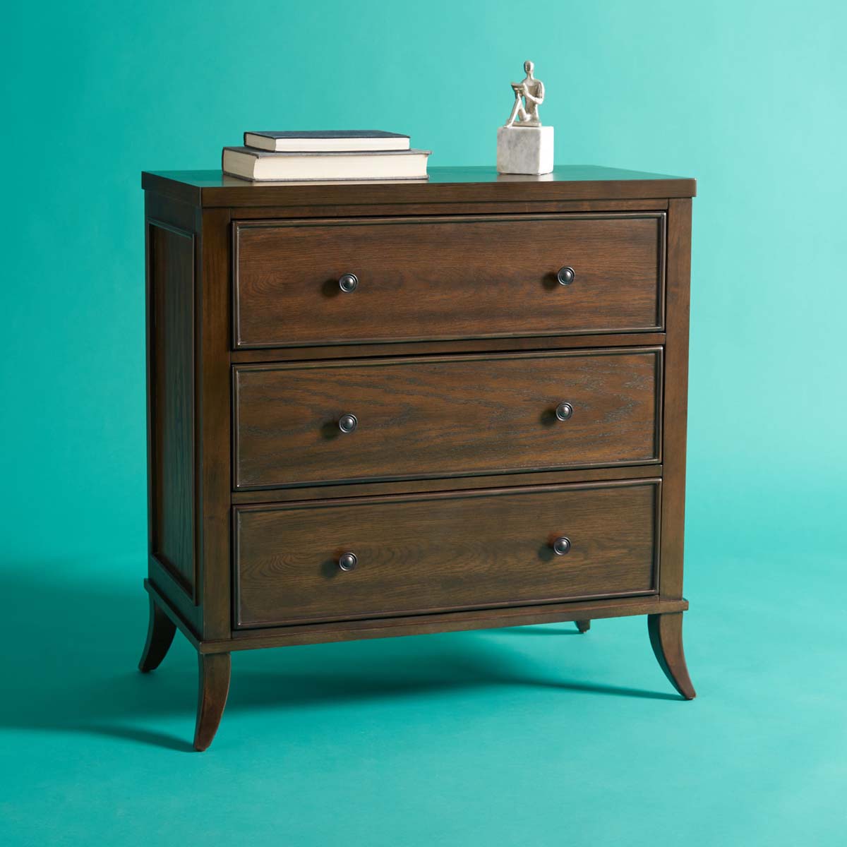 Safavieh Couture Tobias 3 Drawer Nightstand - Dark Walnut