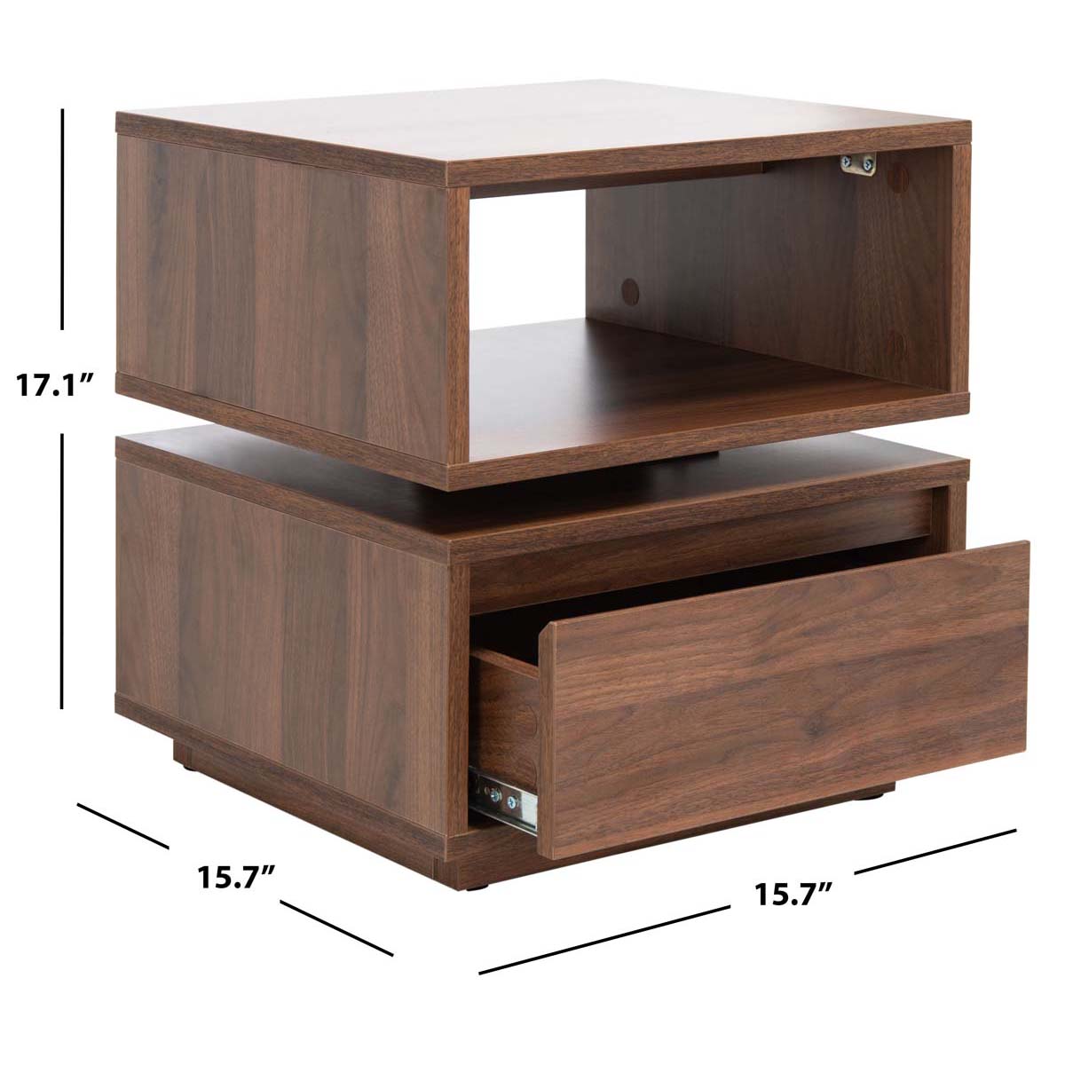 Safavieh Couture Avia Square Accent Table - Walnut